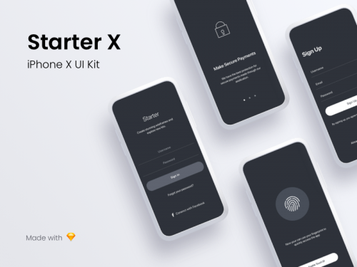 Starter X | iPhone X Wireframes - starter-x-iphone-x-wireframes