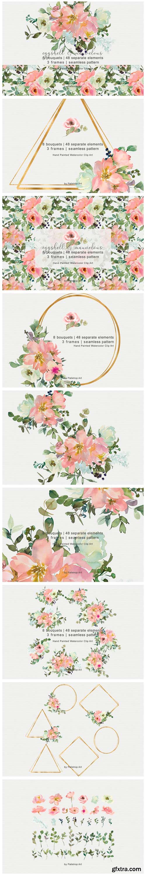 Eggshell & Blush Floral Bouquet Clipart 2683905