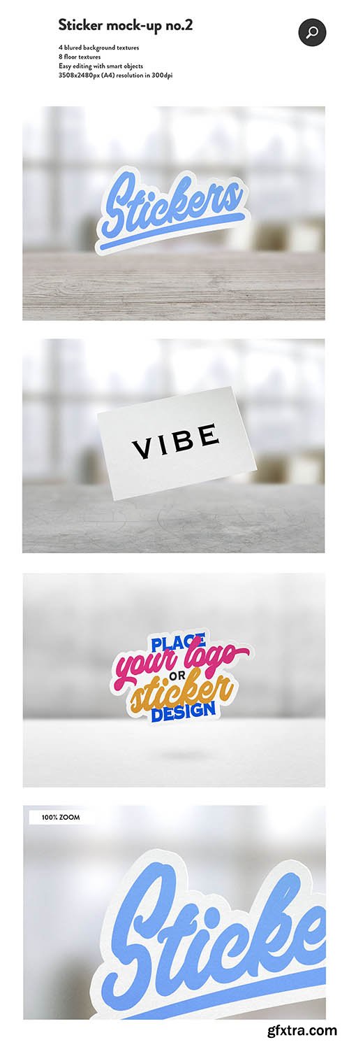 CreativeMarket - 8 Sticker & logo mock bundle 2410625