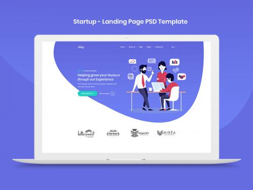 Startup Landing Page PSD Template - startup-landing-page-psd-template