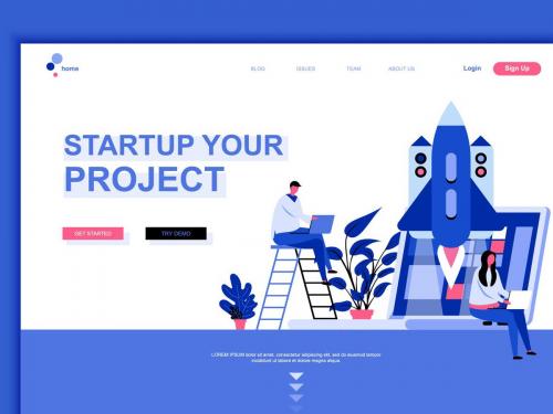 Startup Your Project Flat Landing Page Template - startup-your-project-flat-landing-page-template