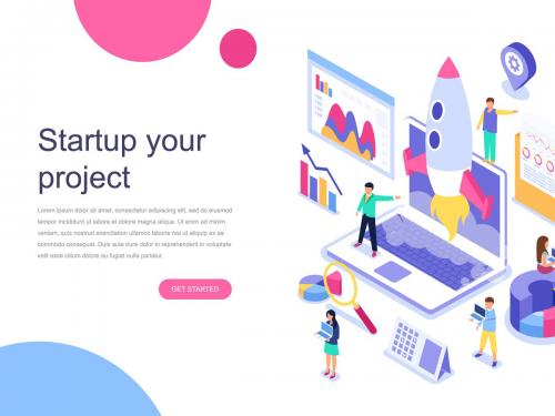 Concept Startup Your Project Isometric - startup-your-project-isometric-concept