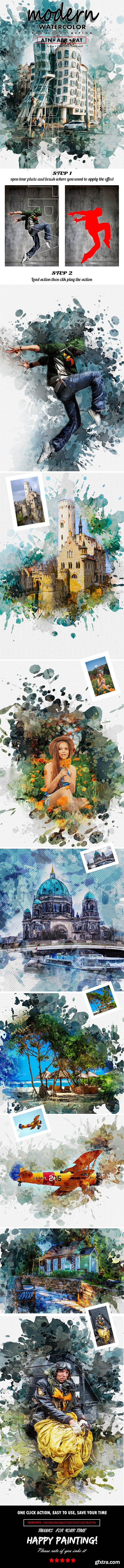 GraphicRiver - Modern Watercolor Photoshop Action 25435037