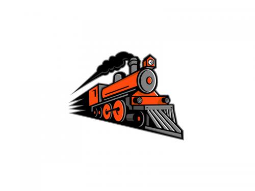 Steam Locomotive Speeding Mascot - steam-locomotive-speeding-mascot