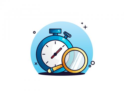 Stopwatch and magnifying glass Gradient Illustration ⏱⏱ - stopwatch-and-magnifying-glass-gradient-illustration