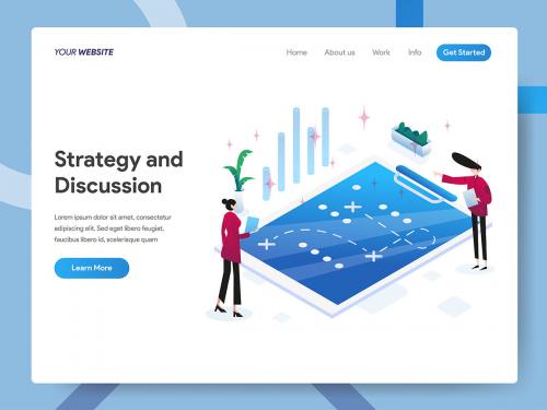 Strategy and Discussion Isometric Illustration - strategy-and-discussion-isometric-illustration