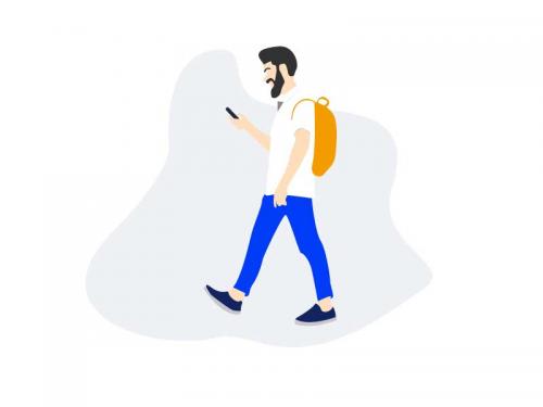 Student Using Phone - student-using-phone-illustration