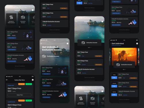 Subscription UI (Dark Theme) - subscription-ui-dark-theme-360vuz-app