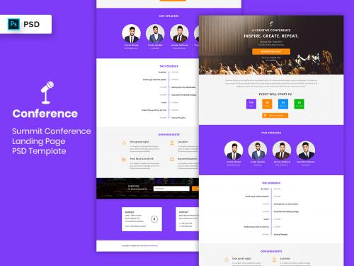 Summit Conference Landing Page PSD Template - summit-conference-landing-page-psd-template