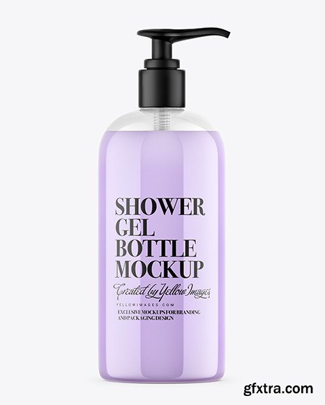 Shower Gel Bottle with Pump Mockup 54708