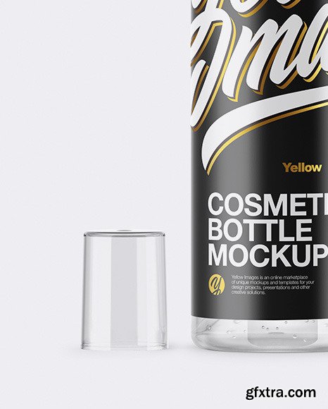 Clear Cosmetic Bottle with Gel Mockup 54649