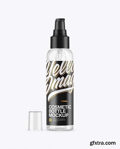 Clear Cosmetic Bottle with Gel Mockup 54649