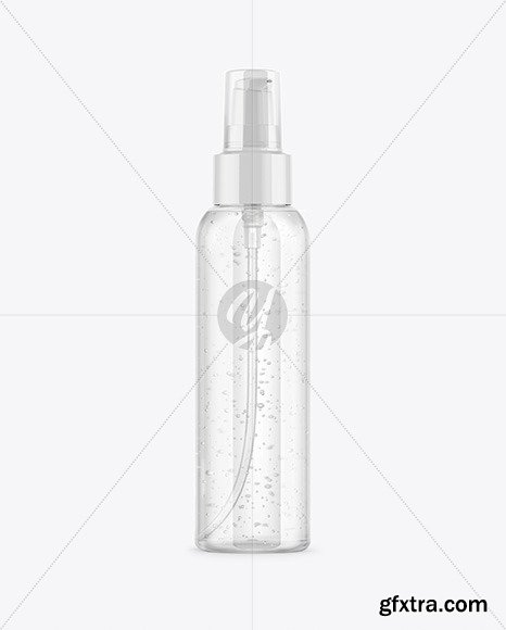 Clear Cosmetic Bottle with Gel Mockup 54649