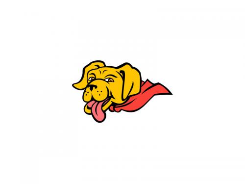 Super Yellow Labrador Retriever Wearing Cape Mascot - super-yellow-labrador-retriever-wearing-cape-mascot