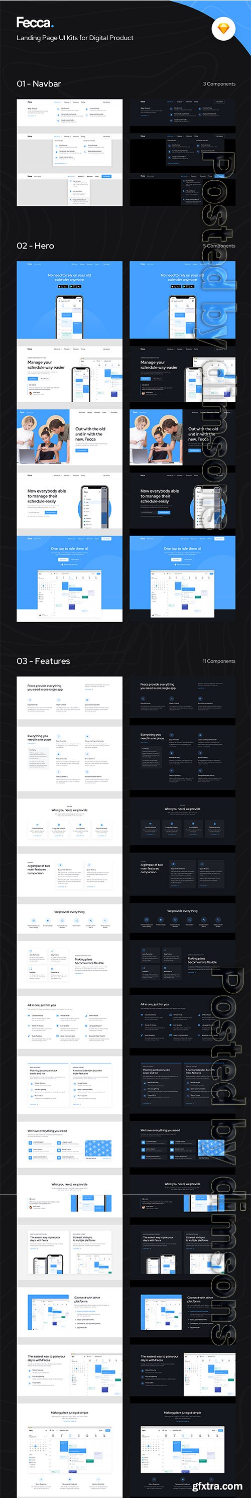 Fecca - Landing Page UI Kit