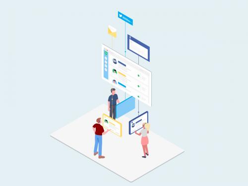 Support Center - CRM Platform Isometric Illustration - support-center-crm-platform-isometric-illustration