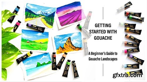 Getting started with Gouache - A Beginner\'s Guide to Gouache Landscapes