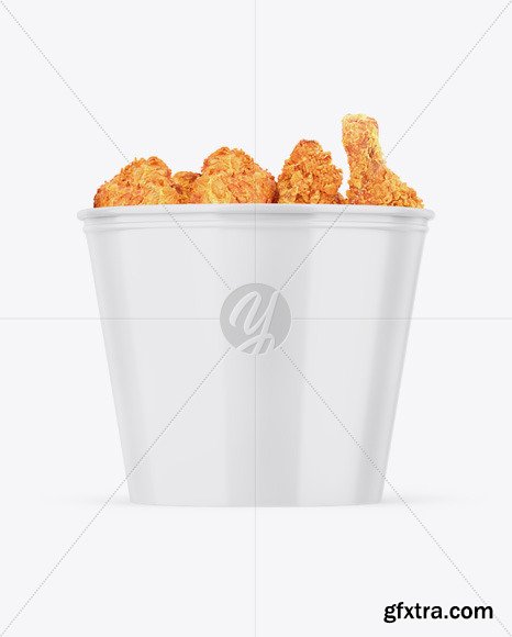 Glossy Bucket With Chicken Mockup 55177