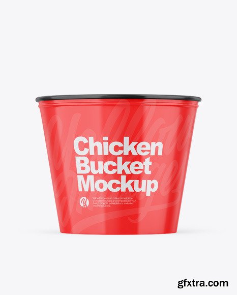 Glossy Bucket With Chicken Mockup 55177