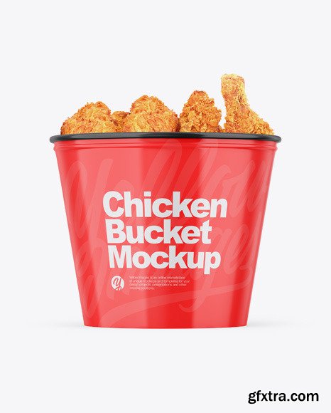 Glossy Bucket With Chicken Mockup 55177