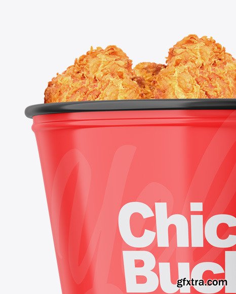 Glossy Bucket With Chicken Mockup 55177