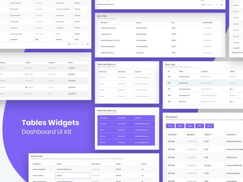 Tables Widgets Dashboard UI Kit - tables-widgets-dashboard-ui-kit