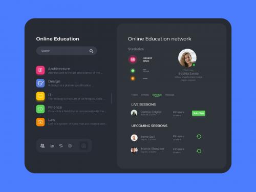 Tablet Online Education App ! Dark Mode - tablet-online-education-app-dark-mode