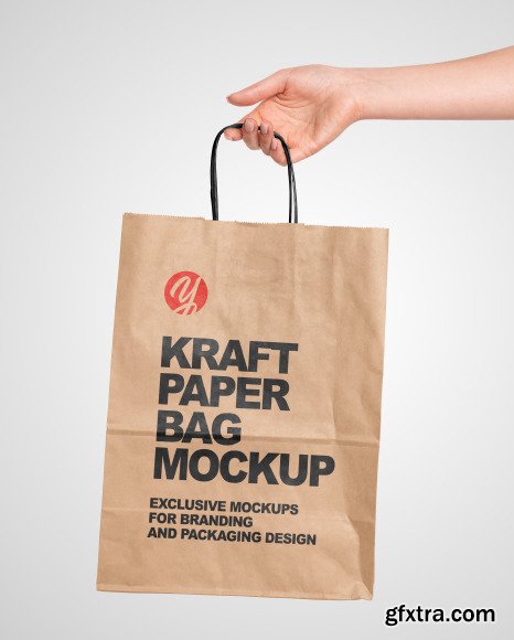 Hand Holding a Paper Bag Mockup 55166