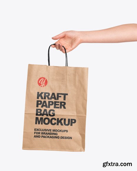 Hand Holding a Paper Bag Mockup 55166