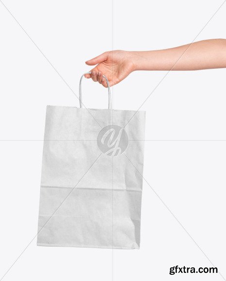 Hand Holding a Paper Bag Mockup 55166