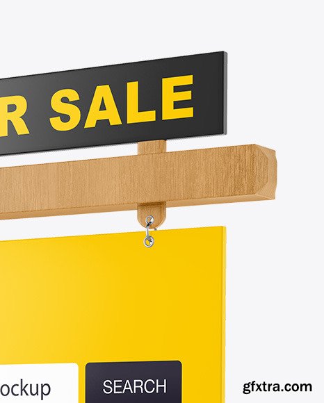 Wooden Real Estate Sign Mockup 55169