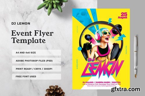 DJ Lemon Electro Flyer Template