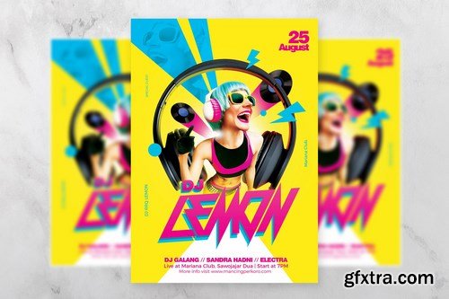 DJ Lemon Electro Flyer Template