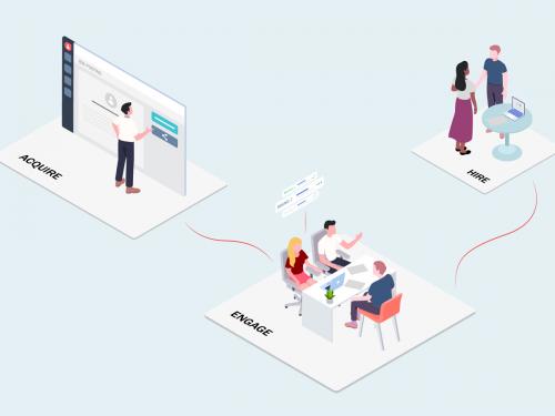 Team Work - CRM Platform Isometric Illustration - team-work-crm-platform-isometric-illustration