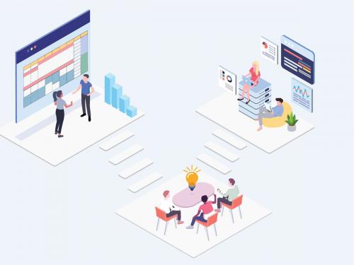 Team Working Isometric Illustration - G1 - team-working-isometric-illustration-g1