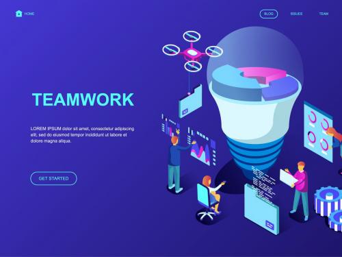 Teamwork Isometric Landing Page Template - teamwork-isometric-landing-page-template-86cf1027-132e-4ab4-8d96-65e0f6720c8b