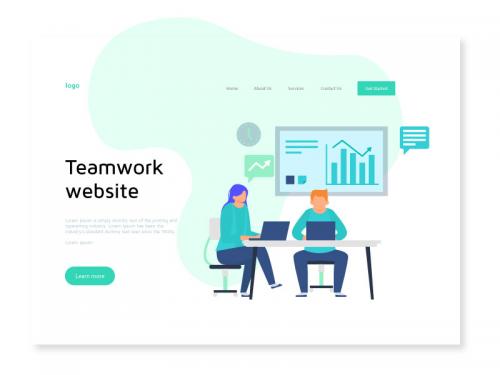 Teamwork Website Development Illustration for Landing Page - teamwork-website-development-illustration-for-landing-page