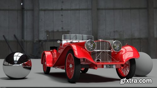 1936 Jaguar SS100 3D Model