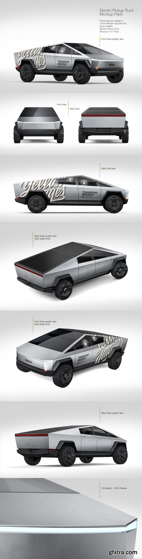 Electric Pickup Truck Mockup Pack 53080