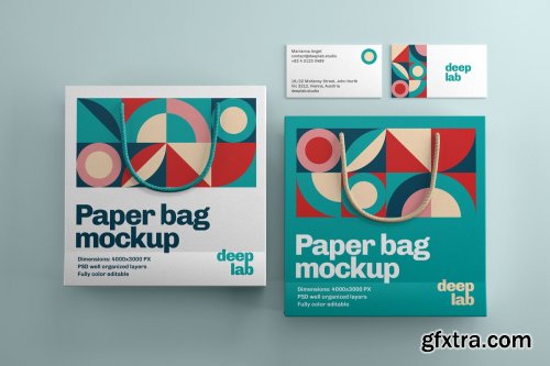 CreativeMarket - Paper Bag & bcard branding mockup 4433984