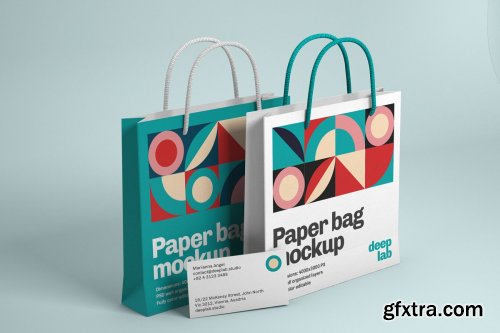 CreativeMarket - Paper Bag & bcard branding mockup 4433984