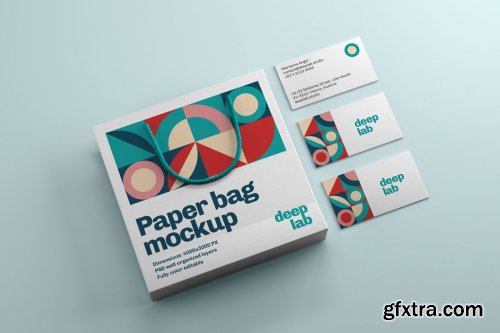 CreativeMarket - Paper Bag & bcard branding mockup 4433984