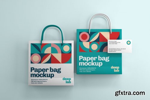 CreativeMarket - Paper Bag & bcard branding mockup 4433984