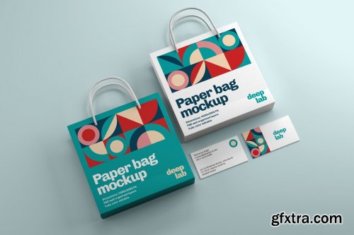 CreativeMarket - Paper Bag & bcard branding mockup 4433984