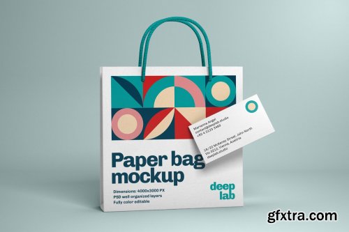 CreativeMarket - Paper Bag & bcard branding mockup 4433984