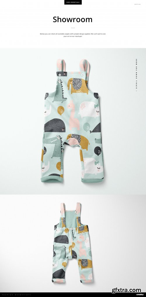 CreativeMarket - Kids Fleece Dungarees Mockup Set 4329074