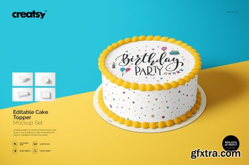 CreativeMarket - Edible Cake Topper Mockup Set 4327451