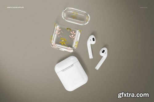 CreativeMarket - AirPods Clear Case Mockup Set 02 4433728