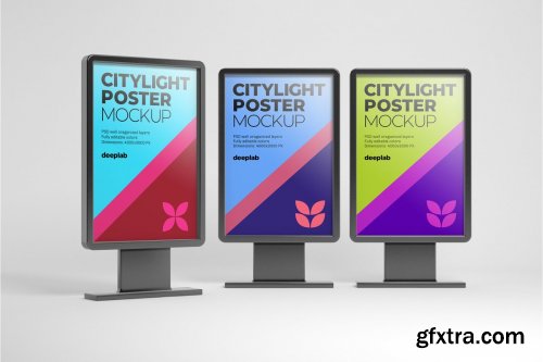 CreativeMarket - Citylight Poster Mockup Set 4430473