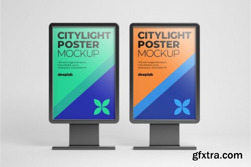 CreativeMarket - Citylight Poster Mockup Set 4430473